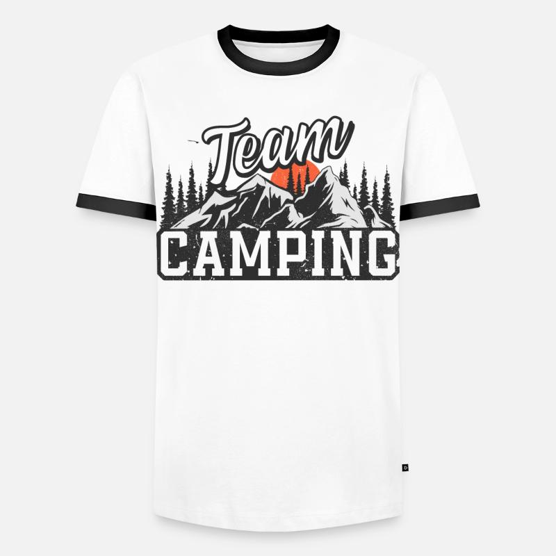 Équipe Camping - T-shirt contrasté Homme - blanc/noir