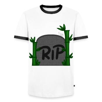 Rip! By Pousse2Bambou ! - Men's Ringer Shirt - white/black - Front - AI Model Female 172 light (172cm) & AI Model Male 178 dark (178cm)