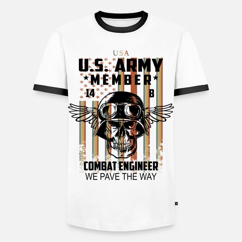US Army Kampf Techniker - Männer Kontrast-T-Shirt - Weiß/Schwarz