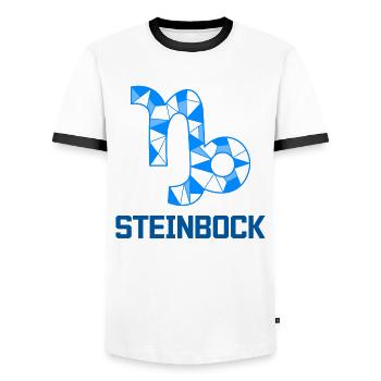 Steinbock Sternbild Tierkreiszeichen Esoterik - Männer Kontrast-T-Shirt - Weiß/Schwarz - Vorne - AI Model Female 172 light (172cm) & AI Model Male 178 dark (178cm)