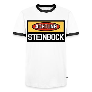 Horoskop Sternbild Steinbock Tierkreis Gezeiten - Männer Kontrast-T-Shirt - Weiß/Schwarz - Vorne - AI Model Female 172 light (172cm) & AI Model Male 178 dark (178cm)