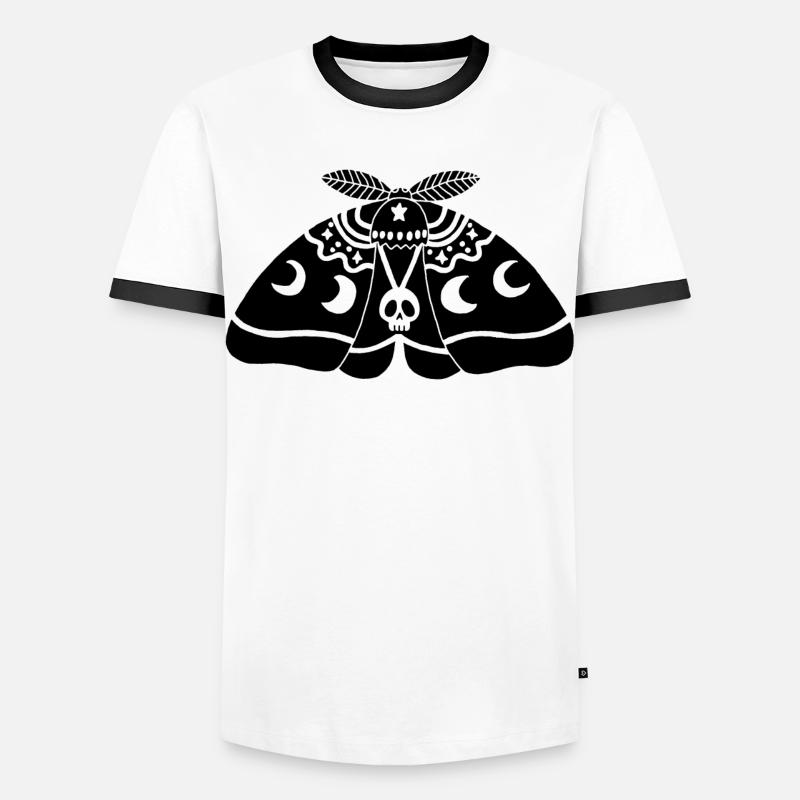 Black moth - Men's Ringer Shirt - white/black