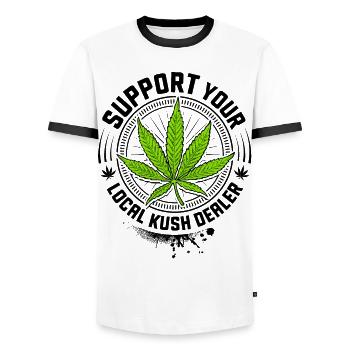 Kiffen - Légalisez-le - 420 - Weed Hemp & Cannabis - T-shirt contrasté Homme - blanc/noir - Devant - AI Model Female 172 light (172cm) & AI Model Male 178 dark (178cm)