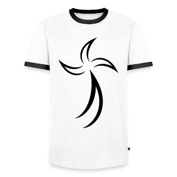Hermine Celtic Bretagne - T-shirt contrasté Homme - blanc/noir - Devant - AI Model Female 172 light (172cm) & AI Model Male 178 dark (178cm)