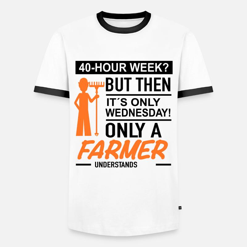 40 hour week | Farmer - Men's Ringer Shirt - white/black