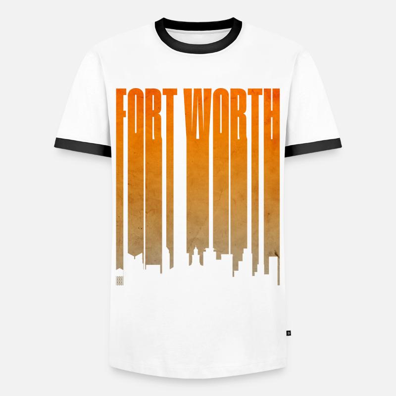 Fort Worth Skyline Gradient - Men's Ringer Shirt - white/black