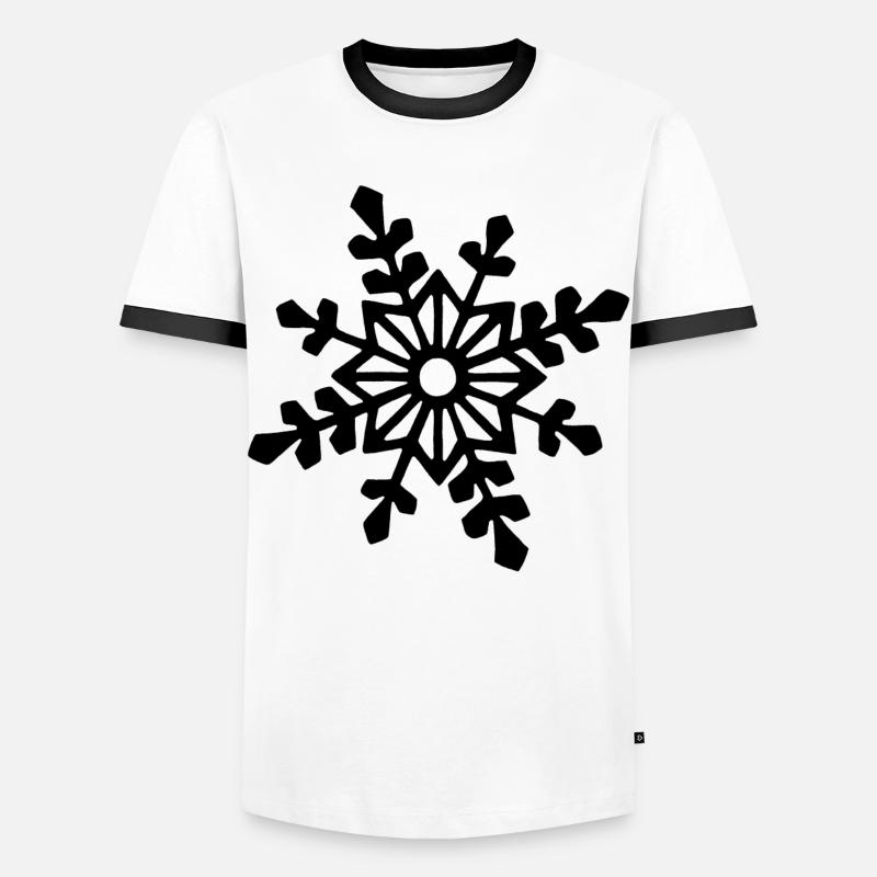 Black snowflake - Men's Ringer Shirt - white/black