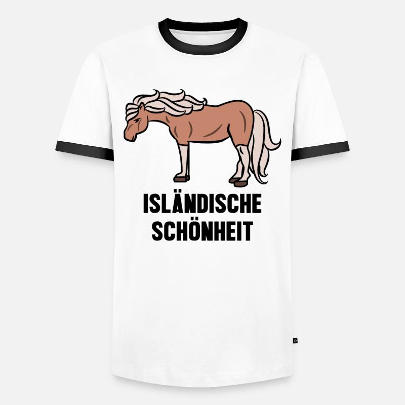 Pferde Islandpferde Statement Pferdenarr - Männer Kontrast-T-Shirt - Weiß/Schwarz