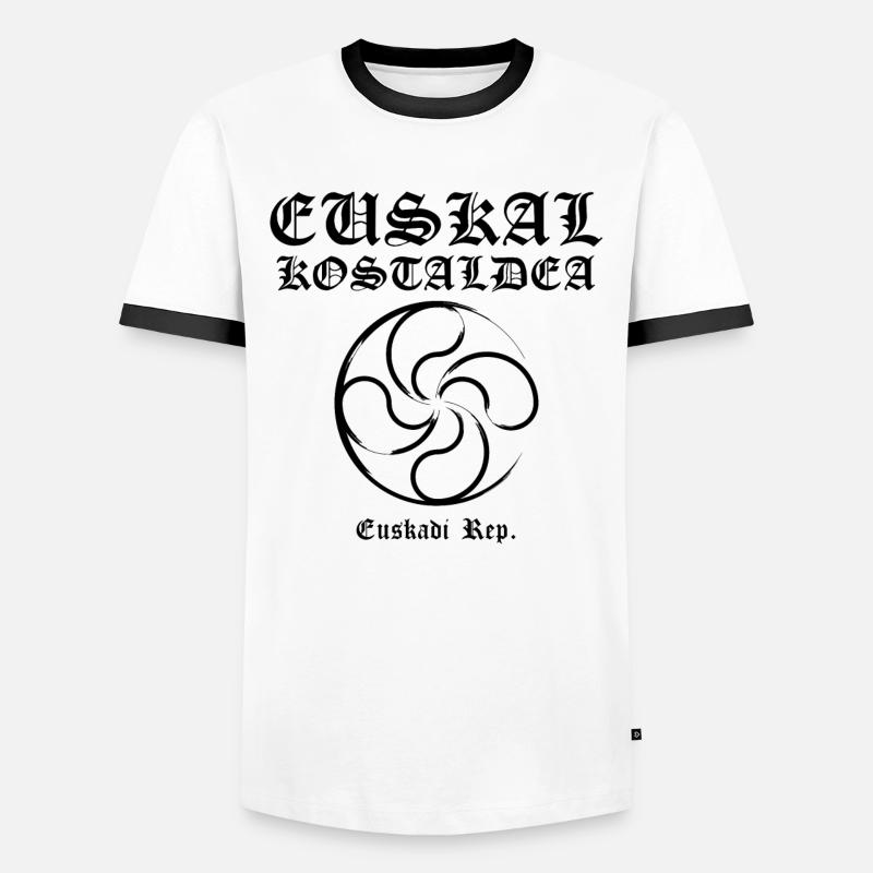 Basque Cross - Men's Ringer Shirt - white/black