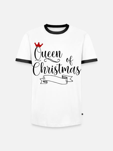 Queen of Christmas - Men's Ringer Shirt - white/black