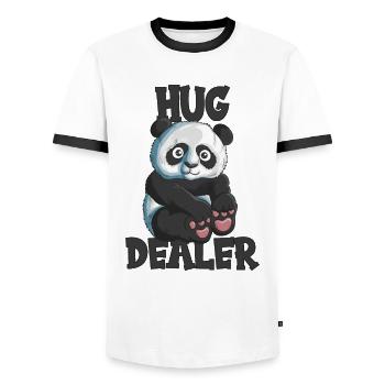 Panda Bear Hugs You Hug Dealer Hug Panda - Men's Ringer Shirt - white/black - Front - AI Model Female 172 light (172cm) & AI Model Male 178 dark (178cm)