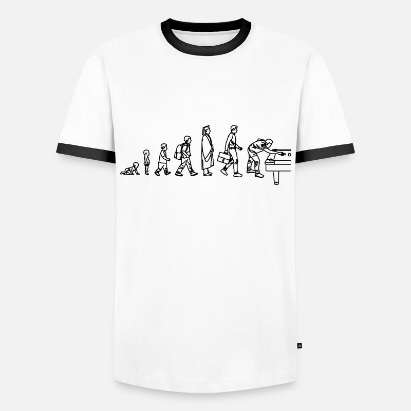 Billiard Evolution - Men's Ringer Shirt - white/black