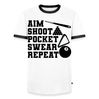 Viser Shoot Sink Répéter - T-shirt contrasté Homme - blanc/noir - Devant - AI Model Female 172 light (172cm) & AI Model Male 178 dark (178cm)
