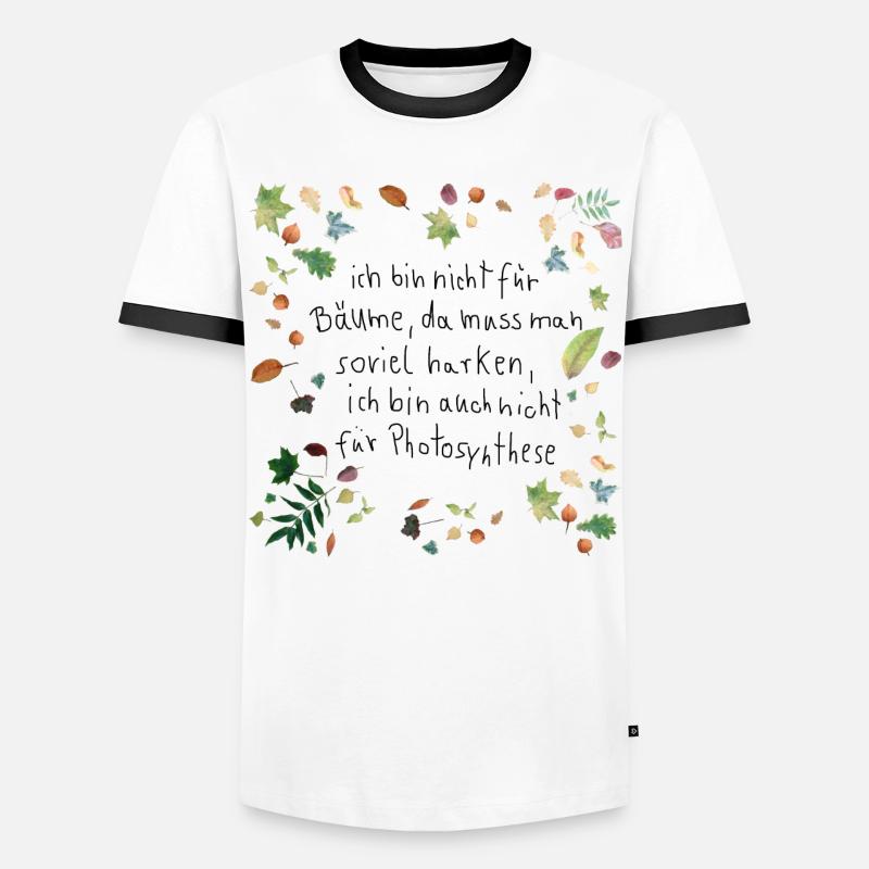 Laub mit Spruch - Männer Kontrast-T-Shirt - Weiß/Schwarz