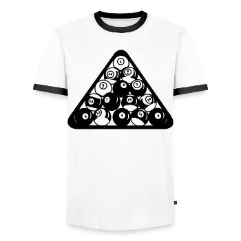 Triangle de billard - T-shirt contrasté Homme - blanc/noir - Devant - AI Model Female 172 light (172cm) & AI Model Male 178 dark (178cm)