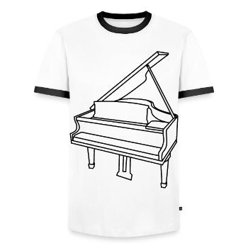 Klavier - Männer Kontrast-T-Shirt - Weiß/Schwarz - Vorne - AI Model Female 172 light (172cm) & AI Model Male 178 dark (178cm)