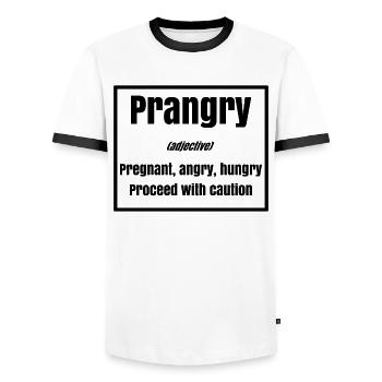 Mother Pregnancy Pregnant Statement Family - Men's Ringer Shirt - white/black - Front - AI Model Female 172 light (172cm) & AI Model Male 178 dark (178cm)
