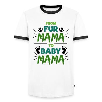 Déclaration de maman de bébé enceinte pieds de bébé parents - T-shirt contrasté Homme - blanc/noir - Devant - AI Model Female 172 light (172cm) & AI Model Male 178 dark (178cm)