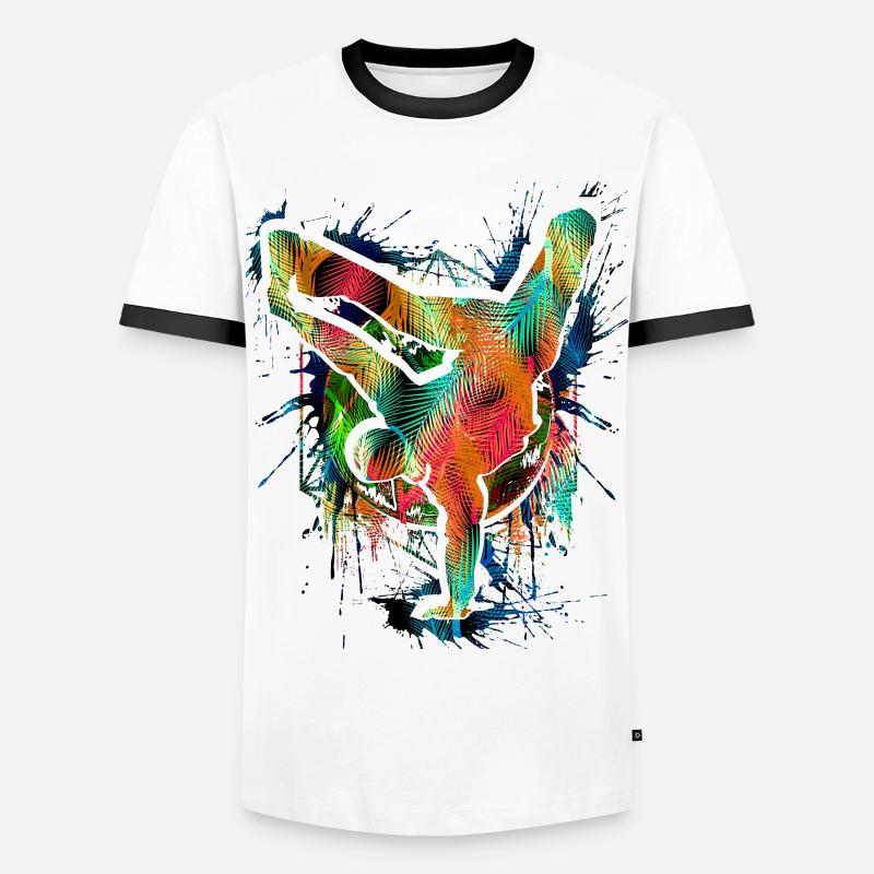 Breakdance - Breakdancer - Breakdancing - BBoy - T-shirt contrasté Homme - blanc/noir