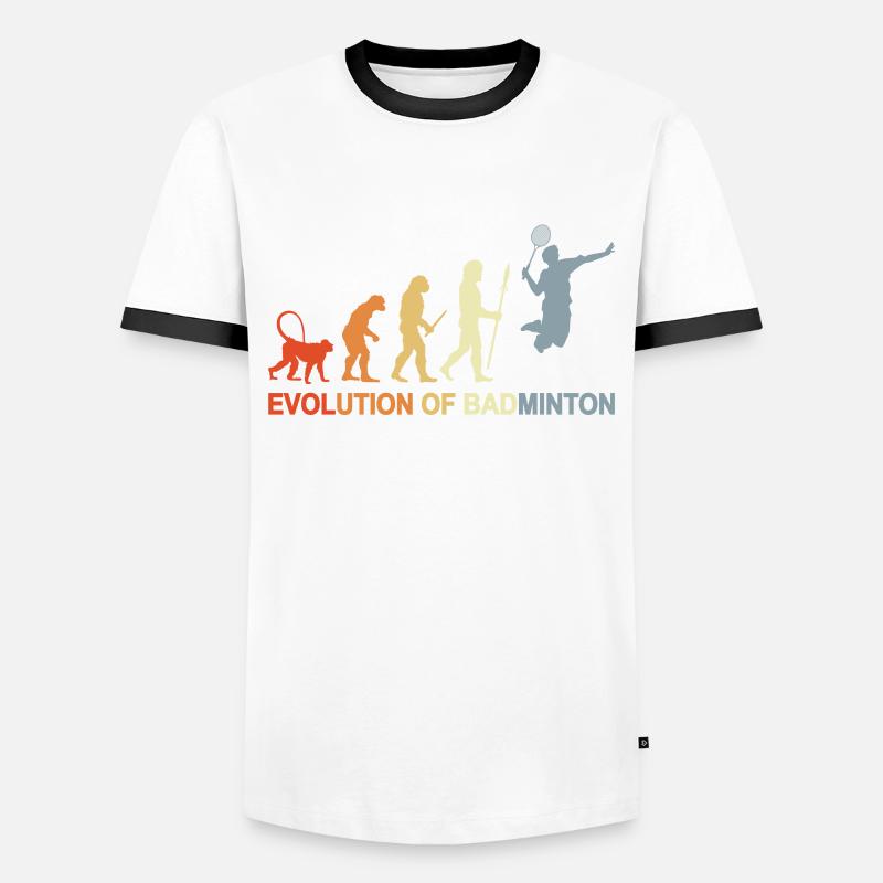 Badminton Evolution - Men's Ringer Shirt - white/black