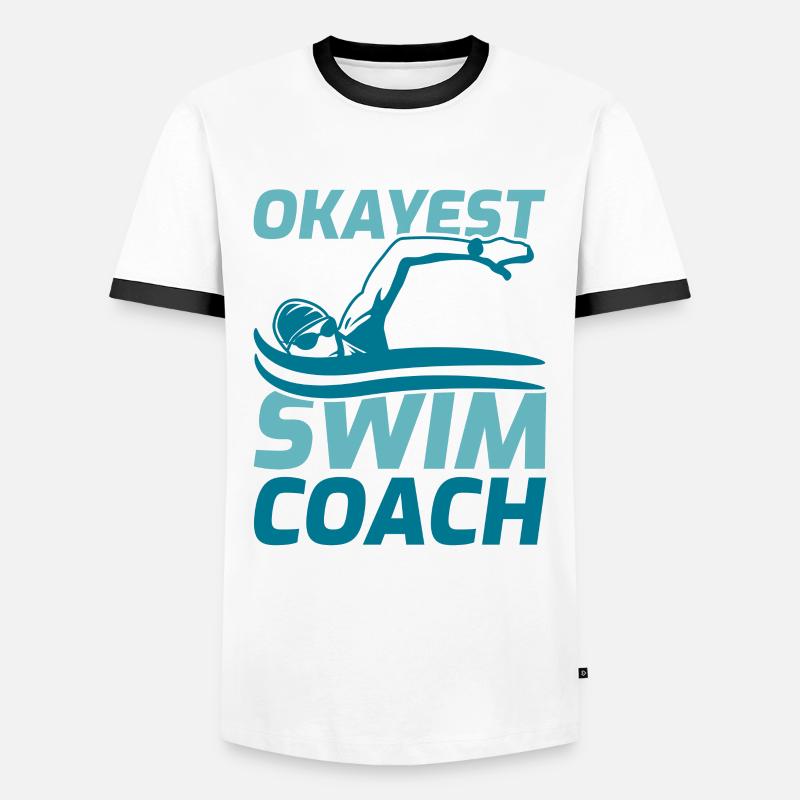 Swimming Training - Men's Ringer Shirt - white/black