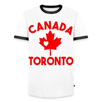 Kanada Toronto - Männer Kontrast-T-Shirt - Weiß/Schwarz - Vorne - AI Model Female 172 light (172cm) & AI Model Male 178 dark (178cm)