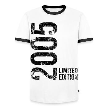 Bold Edition Limited Graphic Design - Men's Ringer Shirt - white/black - Front - AI Model Female 172 light (172cm) & AI Model Male 178 dark (178cm)