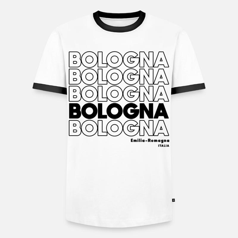 Bologna Lettering Design Emilia-Romagna - Men's Ringer Shirt - white/black