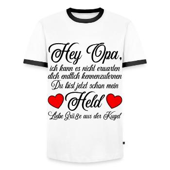du wirst wieder Opa Überraschung verkünden - Männer Kontrast-T-Shirt - Weiß/Schwarz - Vorne - AI Model Female 172 light (172cm) & AI Model Male 178 dark (178cm)