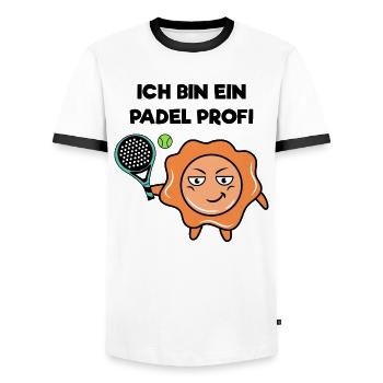 Schmetterball Spieler Padel Schläger Statement - Männer Kontrast-T-Shirt - Weiß/Schwarz - Vorne - AI Model Female 172 light (172cm) & AI Model Male 178 dark (178cm)