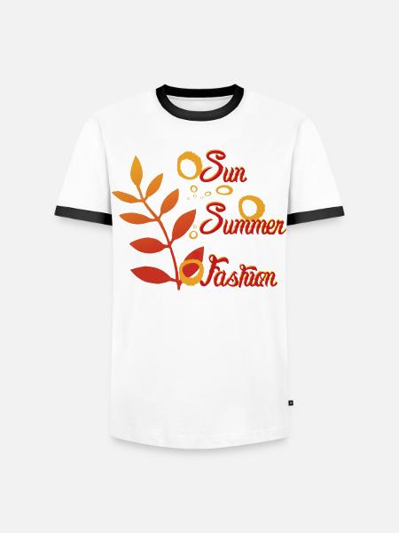 Palmier Soleil Été Mode Cadeaux Cadeaux - T-shirt contrasté Homme - blanc/noir