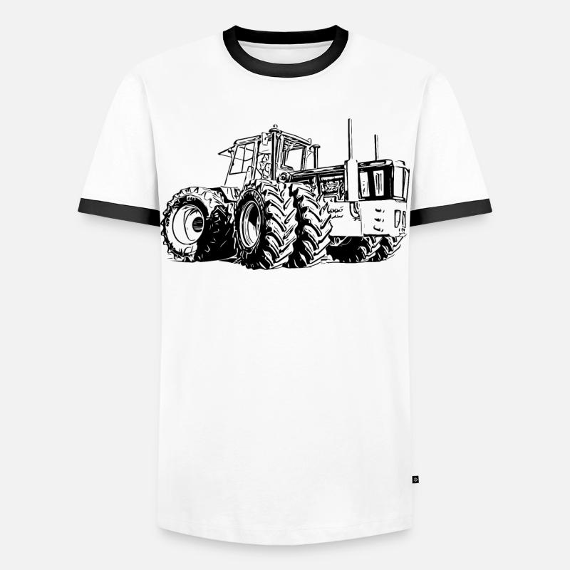 Tractor Giant - Men's Ringer Shirt - white/black