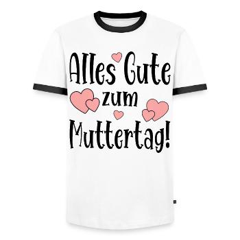 Alles Gute zum Muttertag Muttertagssprüche MAMA - Männer Kontrast-T-Shirt - Weiß/Schwarz - Vorne - AI Model Female 172 light (172cm) & AI Model Male 178 dark (178cm)