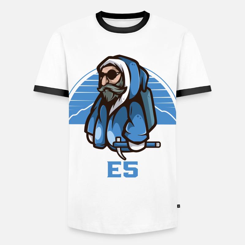 Alpenüberquerung E5 Alpenüberquerer - Männer Kontrast-T-Shirt - Weiß/Schwarz