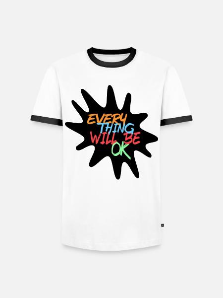 Alles wird gut! Alles wird gut # - Männer Kontrast-T-Shirt - Weiß/Schwarz