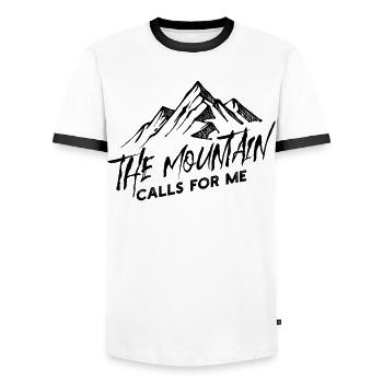 Mountains Nature Hiking Statement Mountain Hike - Men's Ringer Shirt - white/black - Front - AI Model Female 172 light (172cm) & AI Model Male 178 dark (178cm)