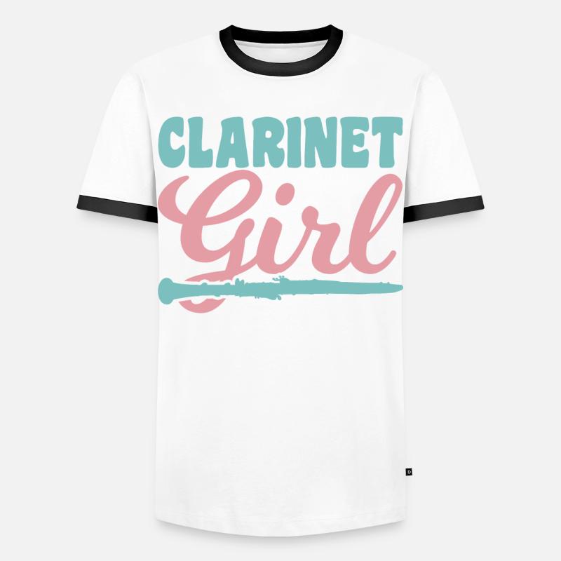 Clarinet player - Men's Ringer Shirt - white/black