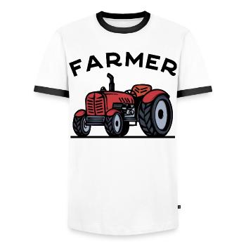 Traktor Landwirt Spruch Nutzfahrzeug Fahrzeug Feld - Männer Kontrast-T-Shirt - Weiß/Schwarz - Vorne - AI Model Female 172 light (172cm) & AI Model Male 178 dark (178cm)