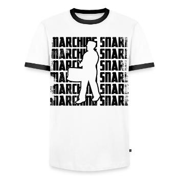 Tambours de marche - T-shirt contrasté Homme - blanc/noir - Devant - AI Model Female 172 light (172cm) & AI Model Male 178 dark (178cm)