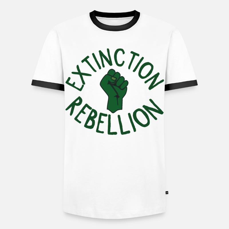 Extinction Rebellion Faust green - Men's Ringer Shirt - white/black