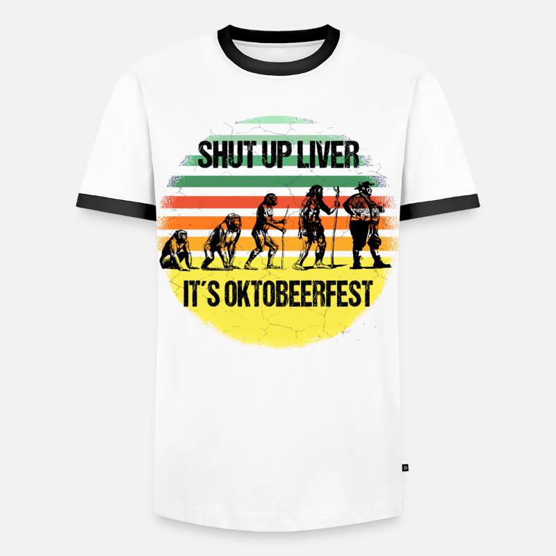 Octobeerfest Evolution – Shut Up Liver - T-shirt contrasté Homme - blanc/noir