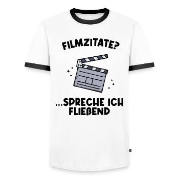 Movies Binge Watching Series Filme Statement - Männer Kontrast-T-Shirt - Weiß/Schwarz - Vorne - AI Model Female 172 light (172cm) & AI Model Male 178 dark (178cm)