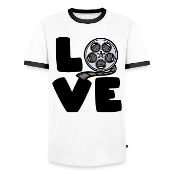 Films Dvd Sbend Theatre Movie Watch Statement - T-shirt contrasté Homme - blanc/noir - Devant - AI Model Female 172 light (172cm) & AI Model Male 178 dark (178cm)
