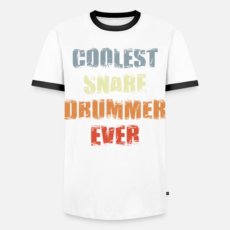 Snarling Drum Player - Men's Ringer Shirt - white/black