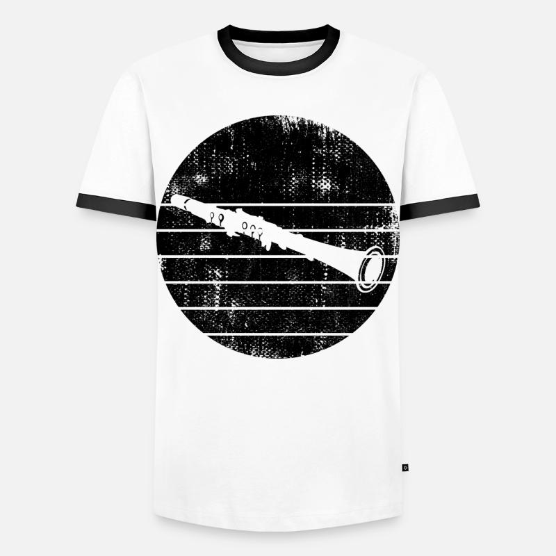 Clarinet Drawing - Men's Ringer Shirt - white/black