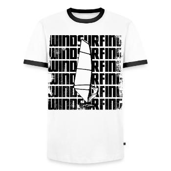 Windsurfer - Männer Kontrast-T-Shirt - Weiß/Schwarz - Vorne - AI Model Female 172 light (172cm) & AI Model Male 178 dark (178cm)