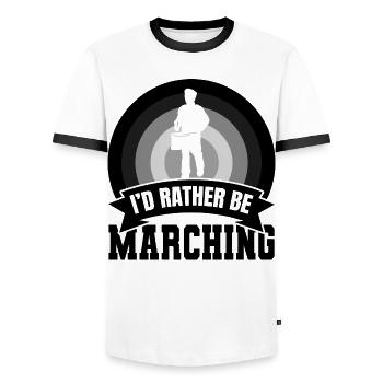 I'd rather play the drum - Men's Ringer Shirt - white/black - Front - AI Model Female 172 light (172cm) & AI Model Male 178 dark (178cm)