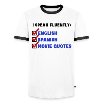 Movies, Movie Star, Statement, Movies, Cinema, Night, Series - Men's Ringer Shirt - white/black - Front - AI Model Female 172 light (172cm) & AI Model Male 178 dark (178cm)
