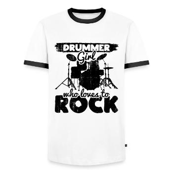 Batteur - T-shirt contrasté Homme - blanc/noir - Devant - AI Model Female 172 light (172cm) & AI Model Male 178 dark (178cm)