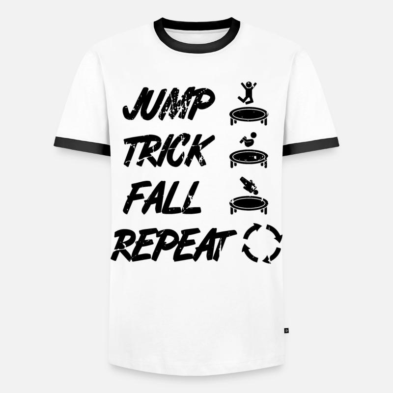 Jump Trick Fall Repeat - Männer Kontrast-T-Shirt - Weiß/Schwarz